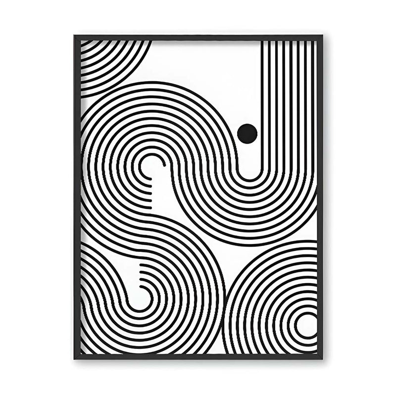 Swirl 2 Black and White Artwork Canvas Print