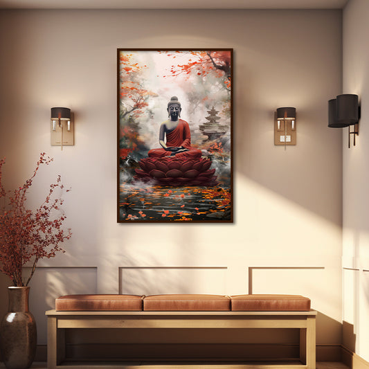 Buddha 3 Traditional Wall Artwork | Canvas Painting for Wall | Wall Decor | Wall Painting for Living Room | Bedroom