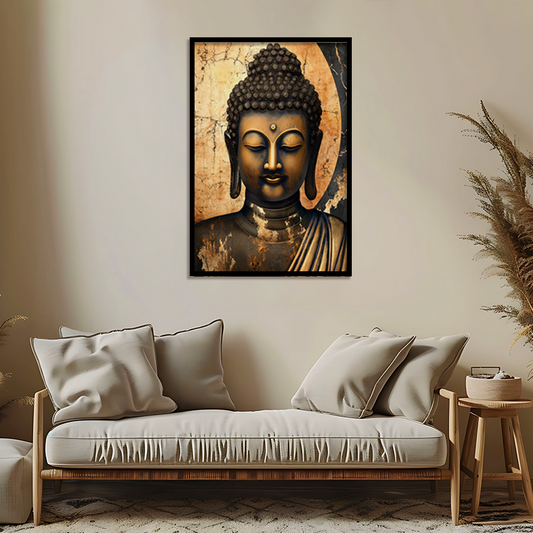 Buddha 4 Traditional Wall Artwork | Canvas Painting for Wall | Wall Decor | Wall Painting for Living Room | Bedroom