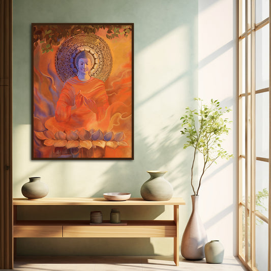 Buddha 5 Traditional Wall Artwork | Canvas Painting for Wall | Wall Decor | Wall Painting for Living Room | Bedroom