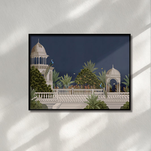 Mor Mahal Traditional Artwork Canvas Wall Print