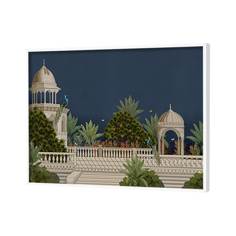 Mor Mahal Traditional Wall Artwork | Nature Canvas Painting for Wall | Wall Decor | Wall Painting