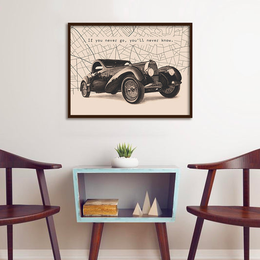 Vintage Car 2 Wall Artwork | Canvas Painting for Wall | Wall Decor | Wall Painting for Living Room | Bedroom