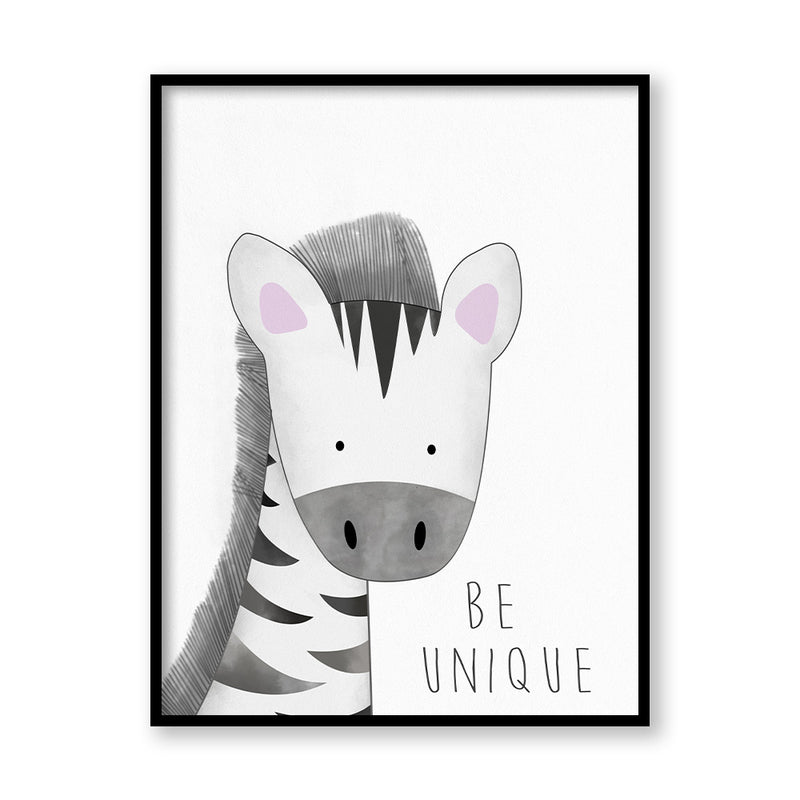 Watercolour Zebra Wall Art Canvas Print for Kids Room