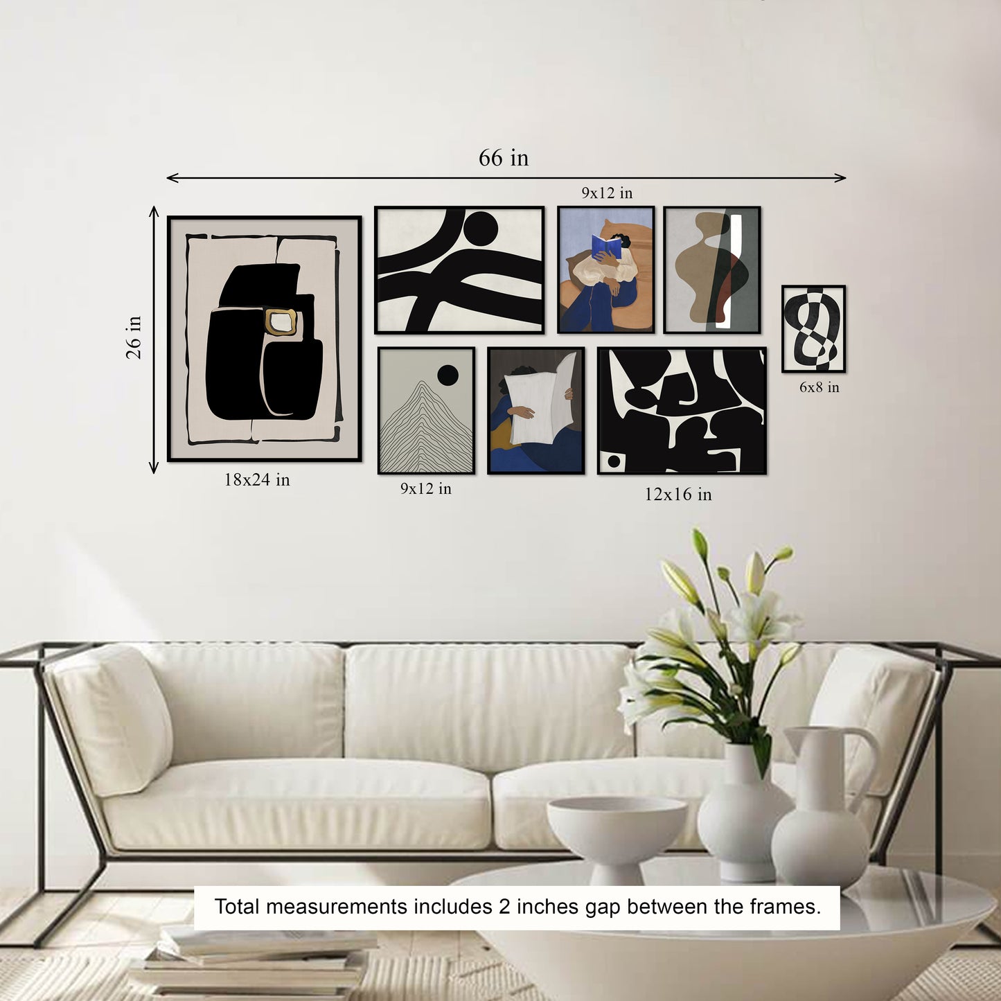 Artistic Abstraction Canvas Painting Gallery Wall Art for Home Decor