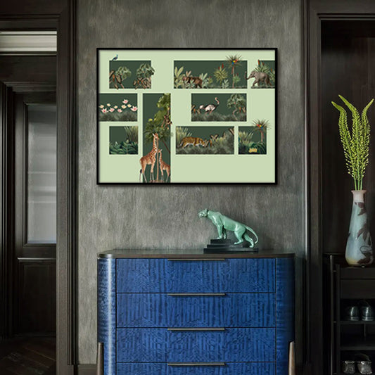 Jungle Safari Nature Artwork Canvas Print for Wall