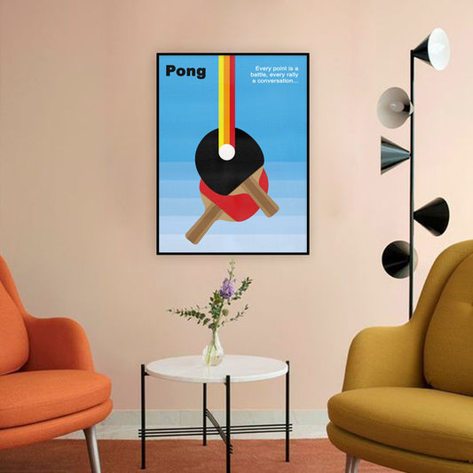 Pong — Retro Table Tennis Art Print for Kids Room | Pop Canvas Wall Painting