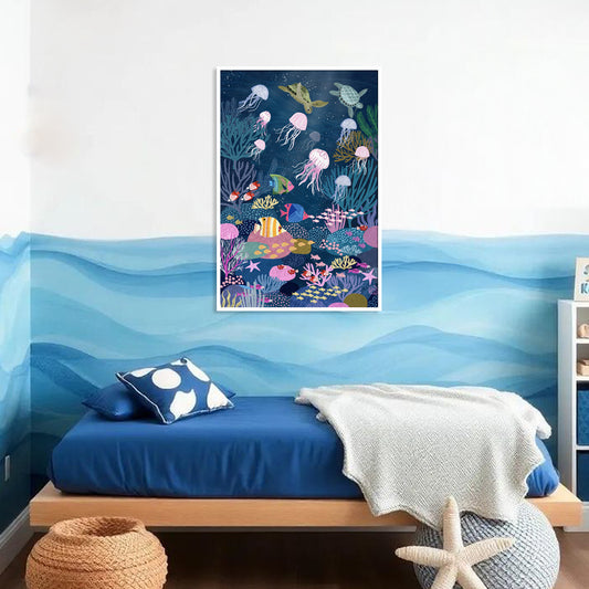 Underwater Wonderland — Ocean Theme Kids Art Print for Kids Room | Pop Canvas Wall Painting