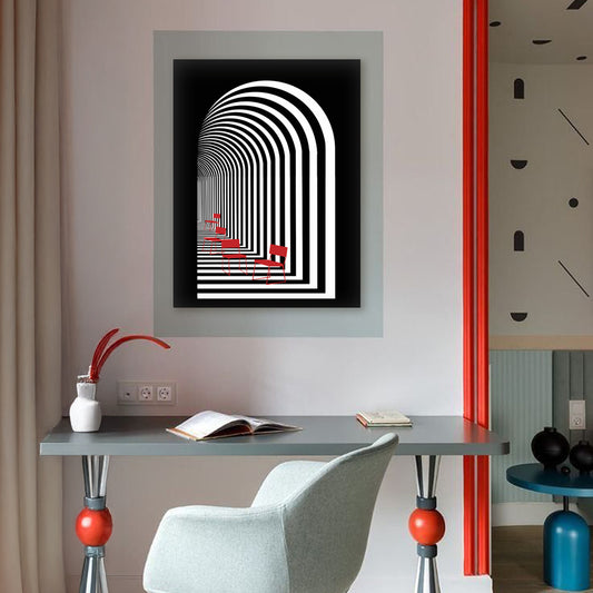 Infinite Arches — Op Art Illusion Abstract Art Print | Canvas Painting for Wall | Wall Decor | Wall Painting