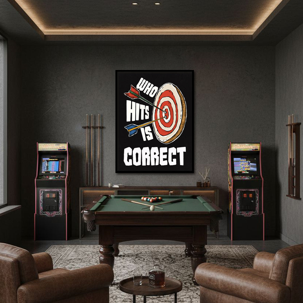 Hit the Target — Game Room Motivation Pop Artwork Canvas Print for Wall