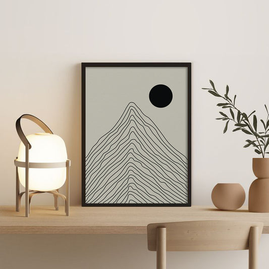 Peak Line Black and White Wall Artwork | Scandinavian Canvas Painting for Wall | Wall Decor | Wall Painting for Living Room | Bedroom