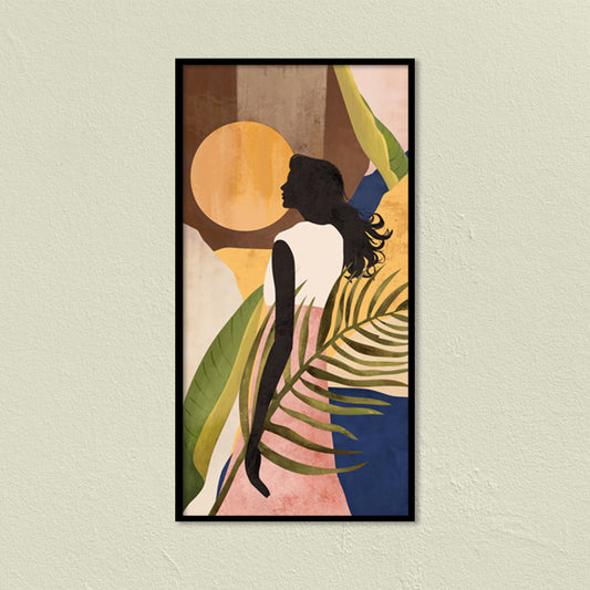 Tropical Girl Wall Artwork | Nature Canvas Painting for Wall | Wall Decor | Wall Painting