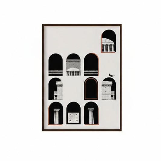 Architecture 1 Black and White Wall Artwork | Canvas Painting for Wall | Wall Decor | Wall Painting for Living Room | Bedroom