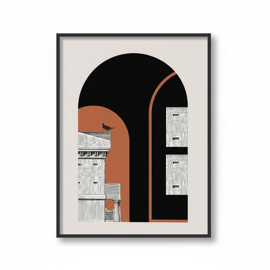 Architecture 3 Black and White Wall Artwork | Canvas Painting for Wall | Wall Decor | Wall Painting for Living Room | Bedroom