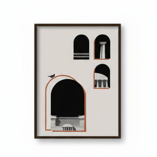 Architecture 4 Black and White Wall Artwork | Canvas Painting for Wall | Wall Decor | Wall Painting for Living Room | Bedroom