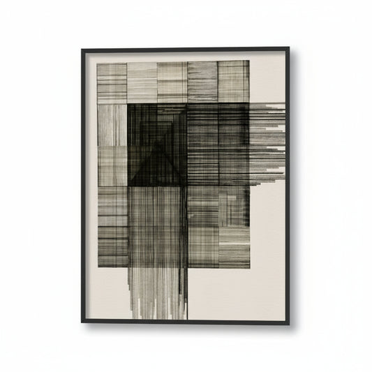 Charcoal Lines Black and White Wall Artwork | Canvas Painting for Wall | Wall Decor | Wall Painting for Living Room | Bedroom