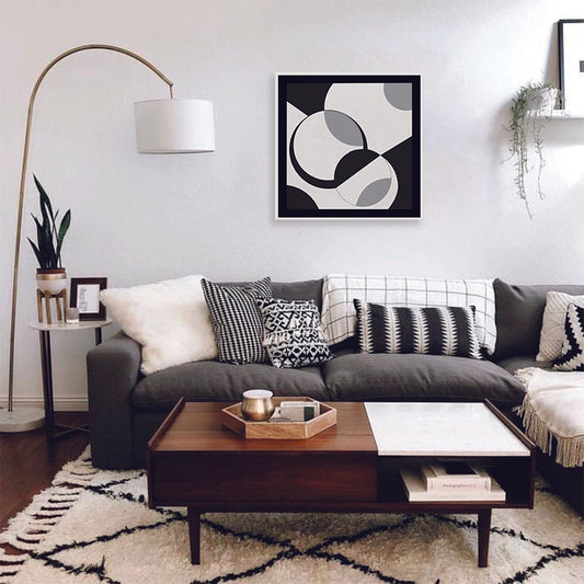 Space & Time 3 Black and White Wall Artwork | Canvas Painting for Wall | Wall Decor | Wall Painting for Living Room | Bedroom