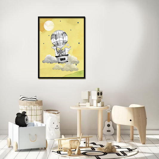 Hot Air Balloon Wall Art for Kids Room | Canvas Painting for Wall | Wall Decor | Wall Painting for Kids, Wall, Home Decor