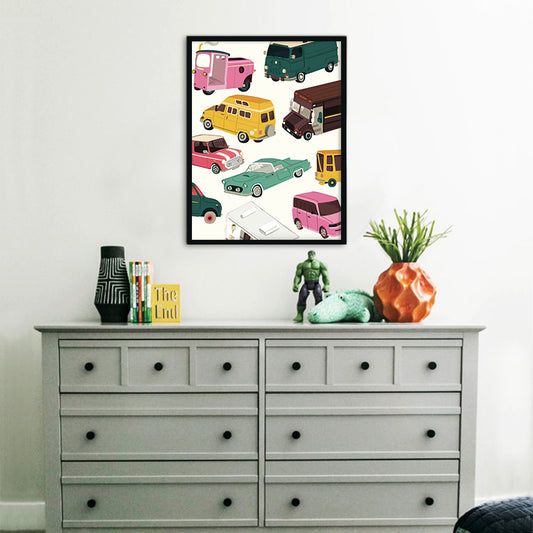 Vroom 3 Wall Art for Kids Room | Canvas Painting for Wall | Wall Decor | Wall Painting for Kids, Wall, Home Decor