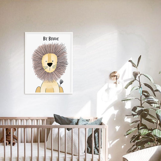 Watercolour Lion Wall Art for Kids Room | Canvas Painting for Wall | Wall Decor | Wall Painting for Kids, Wall, Home Decor