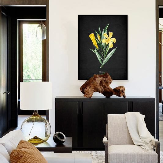 Night Garden 12 - Oleander Wall Artwork | Nature Canvas Painting for Wall | Wall Decor | Wall Painting