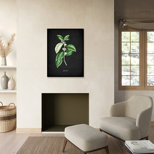 Night Garden 13 - Jasmine Wall Artwork | Nature Canvas Painting for Wall | Wall Decor | Wall Painting