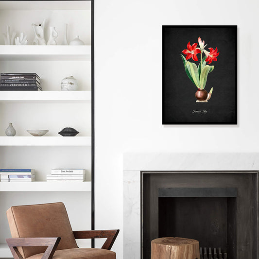 Night Garden 16 - Jersey Lily Wall Artwork | Nature Canvas Painting for Wall | Wall Decor | Wall Painting