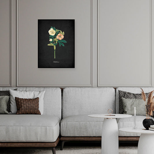 Night Garden 3- Hellebore Wall Artwork | Nature Canvas Painting for Wall | Wall Decor | Wall Painting