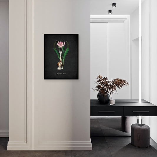 Night Garden 4 - Autumn Crocus Wall Artwork | Nature Canvas Painting for Wall | Wall Decor | Wall Painting