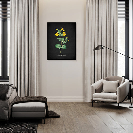 Night Garden 7 - Monkey Flower Wall Artwork | Nature Canvas Painting for Wall | Wall Decor | Wall Painting