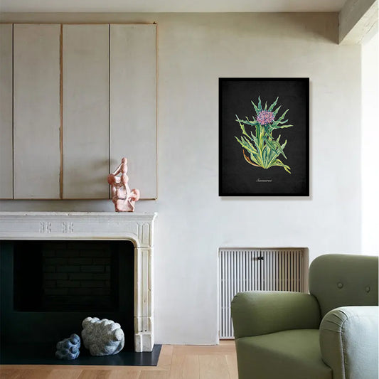 Night Garden 9 - Sausserea Wall Artwork | Nature Canvas Painting for Wall | Wall Decor | Wall Painting