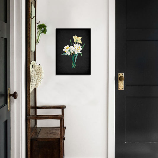 Noir Bloom 4 Vintage Wall Artwork Home Decor | Nature Canvas Painting for Wall | Wall Decor | Wall Painting