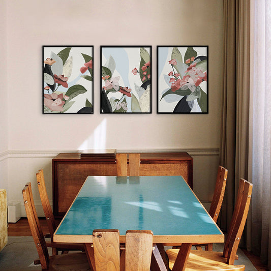 Studio Artemist pastel floral painting set of 3 prints in cozy dining room image 1