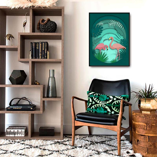 Tropical Flamingo Wall Artwork | Nature Canvas Painting for Wall | Wall Decor | Wall Painting