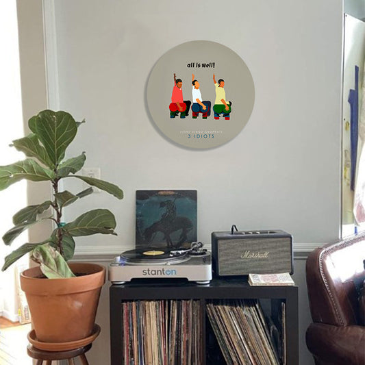 Three idiots (Round) Pop Artwork | Canvas Painting for Wall | Wall Decor | Wall Painting for Cafe, Restaurant