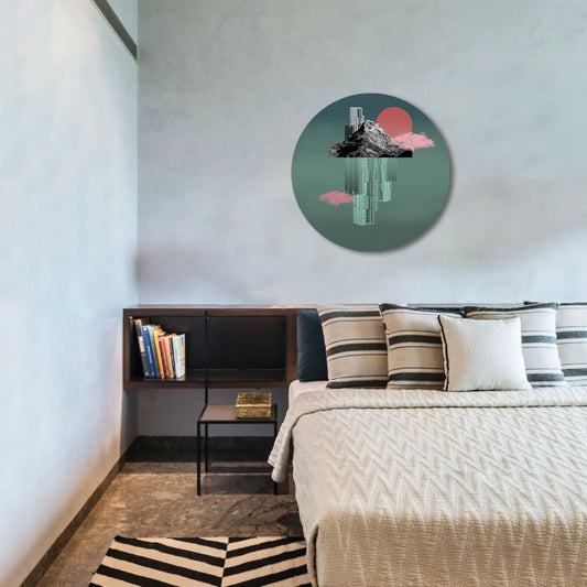 Floating Dreams 2 ( Round) Pop Artwork | Canvas Painting for Wall | Wall Decor | Wall Painting for Home Decor, Cafe, Restaurant