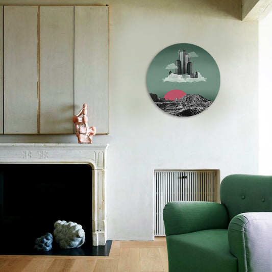 Floating Dreams 3 (Round) Pop Artwork | Canvas Painting for Wall | Wall Decor | Wall Painting for Home Decor, Cafe, Restaurant