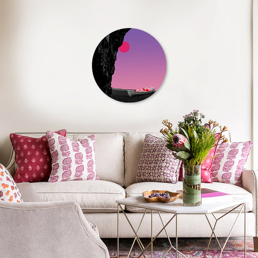 Mountain Daze 2 (Round) Pop Artwork | Canvas Painting for Wall | Wall Decor | Wall Painting for Home Decor, Cafe, Restaurant
