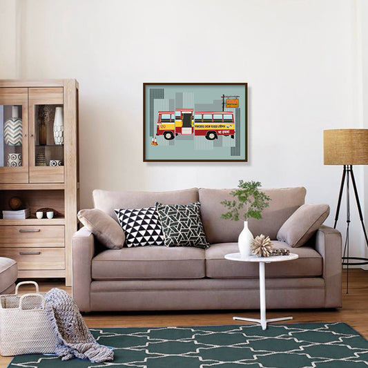 Oh Calcutta! - Bus Pop Artwork | Canvas Painting for Wall | Wall Decor | Wall Painting for Cafe, Restaurant