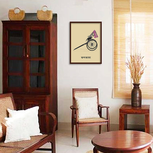 Kolkata Rickshaw Pop Artwork | Canvas Painting for Wall | Wall Decor | Wall Painting for Cafe, Restaurant