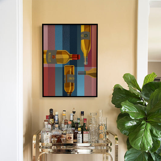 Vino 2 Pop Artwork | Canvas Painting for Wall | Wall Decor | Wall Painting for Home Decor, Cafe, Restaurant