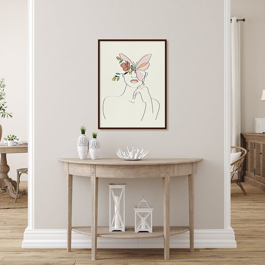 Florate Lady 1 Scandinavian Wall Artwork | Nature Canvas Painting for Wall | Wall Decor | Wall Painting