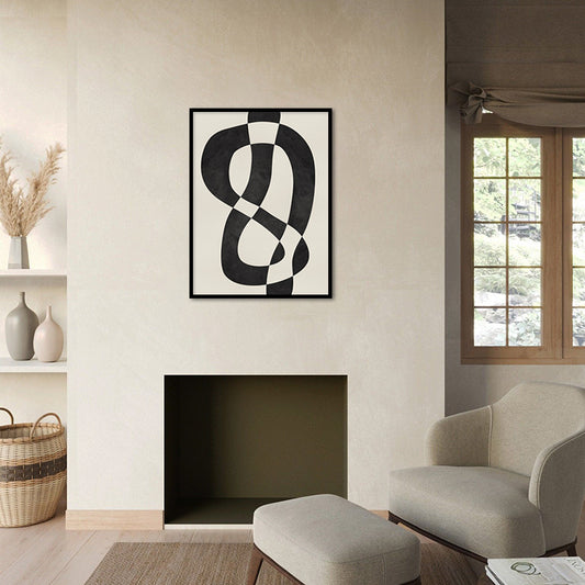 Looped Scandinavian Wall Artwork | Canvas Painting for Wall | Wall Decor | Wall Painting for Home Decor, Cafe, Office, Restaurant