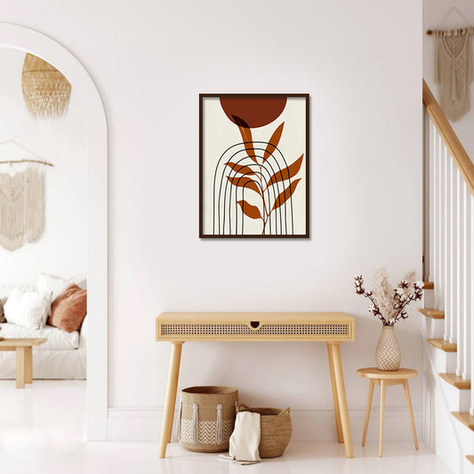 Scandii Leaf 2 Scandinavian Wall Artwork | Canvas Painting for Wall | Wall Decor | Wall Painting for Home Decor, Living Room, Cafe, Office, Restaurant