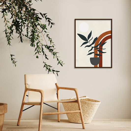 Scandii Leaf 3 Scandinavian Wall Artwork | Canvas Painting for Wall | Wall Decor | Wall Painting for Home Decor, Living Room, Cafe, Office, Restaurant