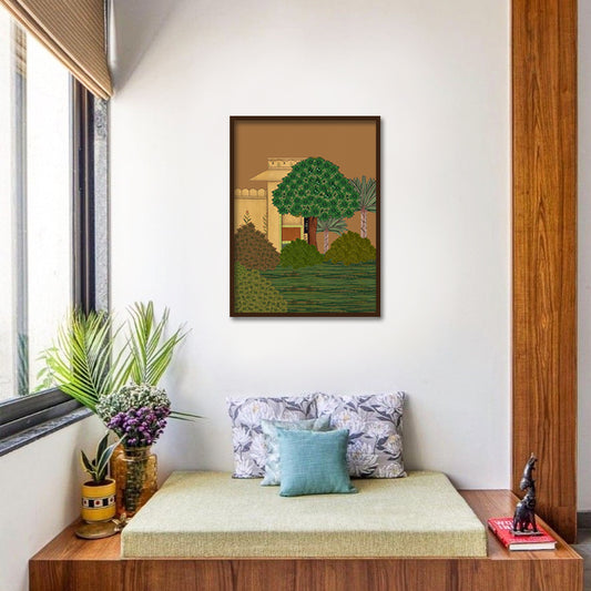 Pichwai Palace 1 Traditional Wall Artwork | Canvas Painting for Wall | Wall Decor | Wall Painting for Living Room | Bedroom