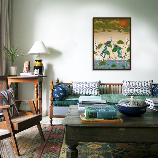 Sarovar Traditional Wall Artwork | Canvas Painting for Wall | Wall Decor | Wall Painting for Living Room | Bedroom