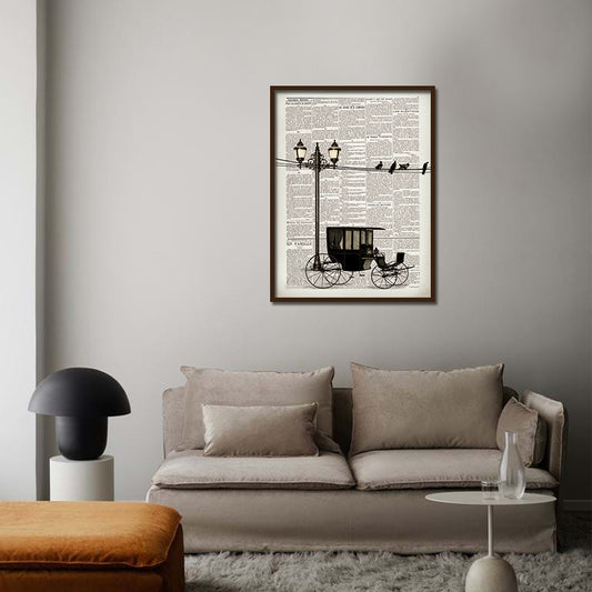 Lamp Post Vintage Wall Artwork | Canvas Painting for Wall | Wall Decor | Wall Painting for Cafe, Office, Restaurant