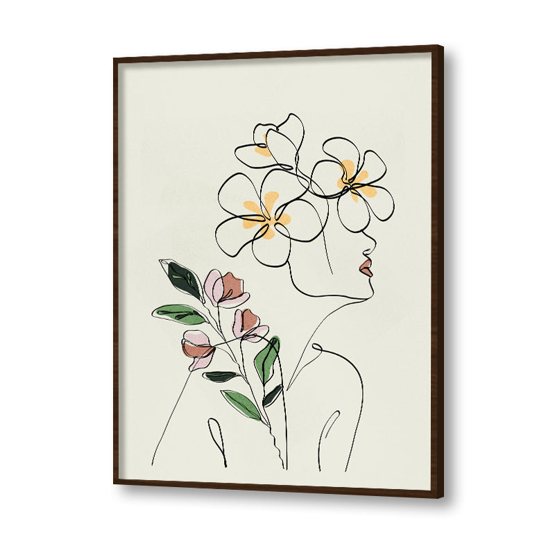 Florate Lady 2 Scandinavian Wall Artwork Home Decor | Nature Canvas Painting for Wall | Wall Decor | Wall Painting