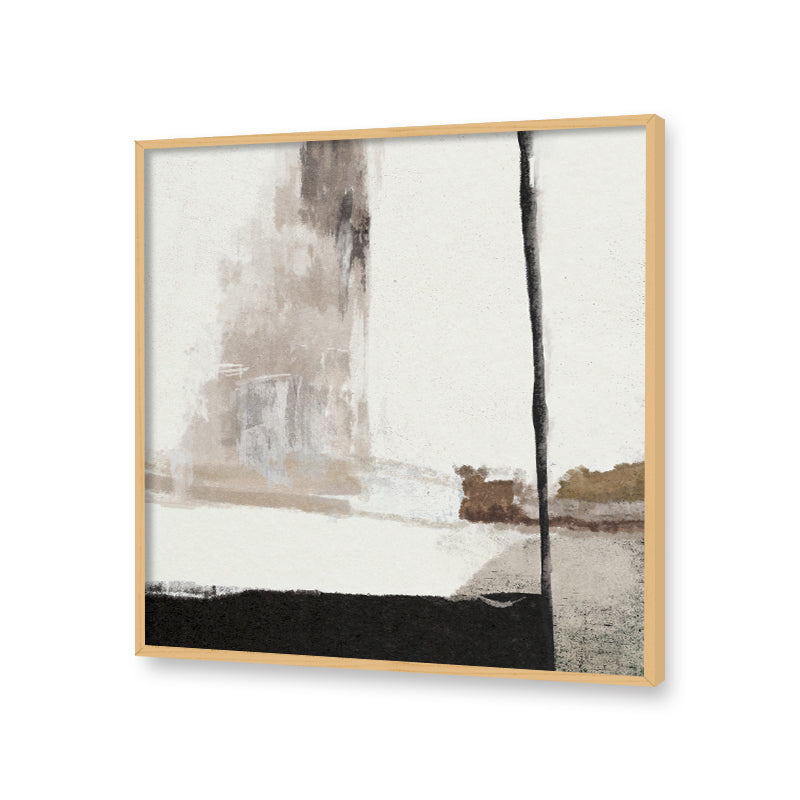 Abstract Strokes 1 Black and White Canvas Wall Art Print